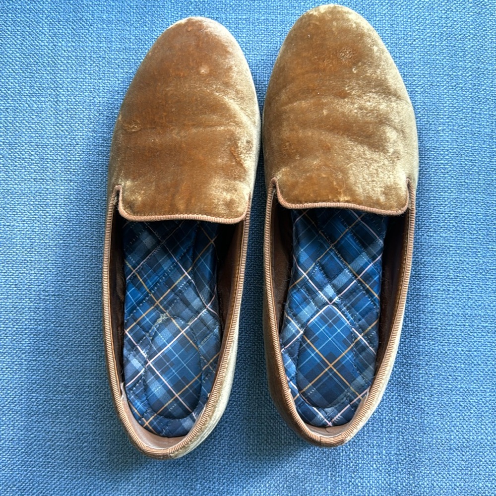 Amber velvet Birdies The Starling smoking slippers